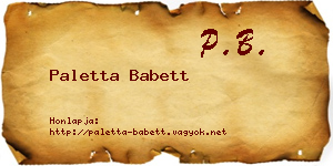 Paletta Babett névjegykártya